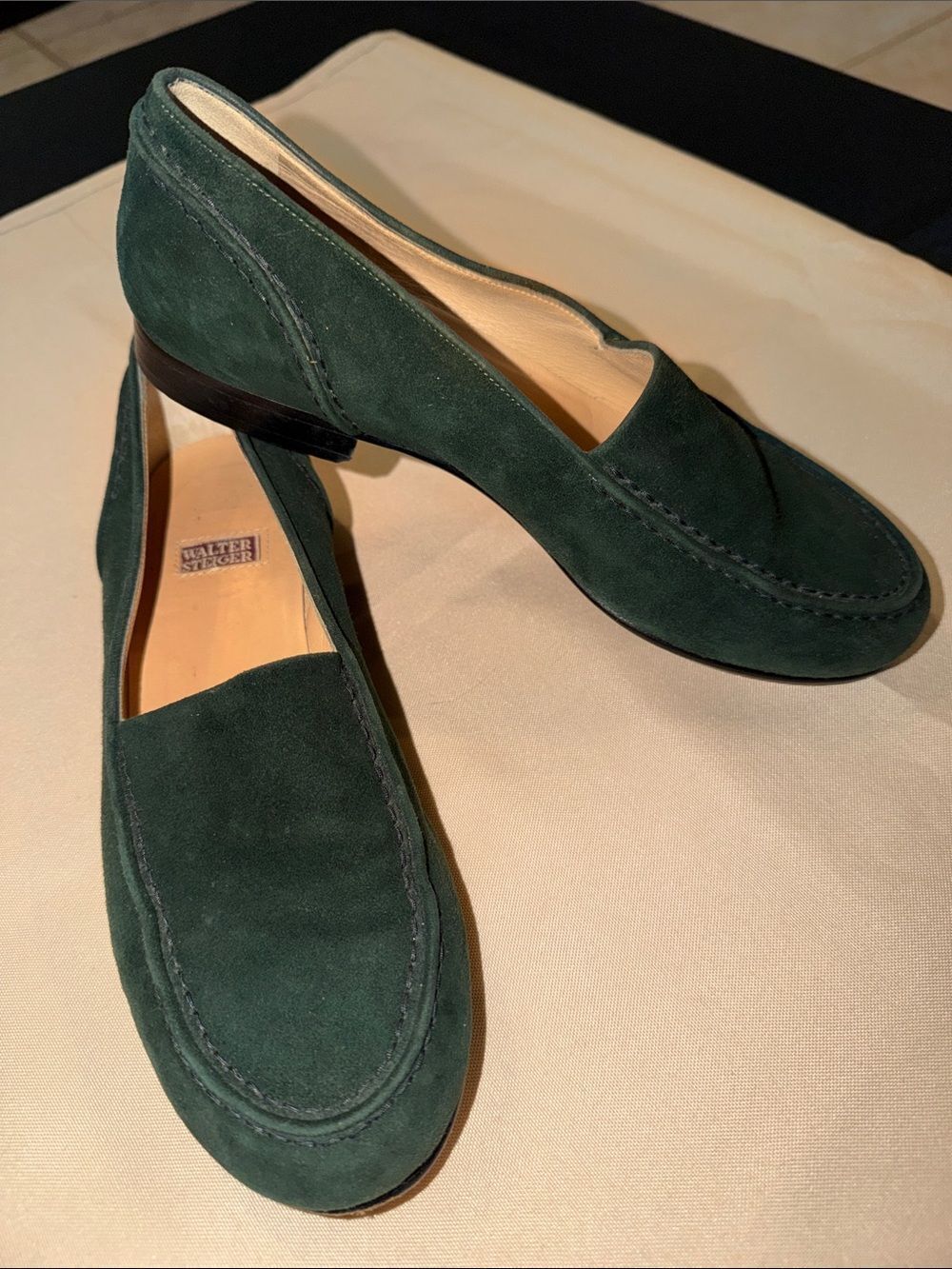Walter Steiger Dark Green Suede Women’s Loafers Size 7.5
